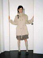 Vintage Double Breasted Belted Long Trench Coat