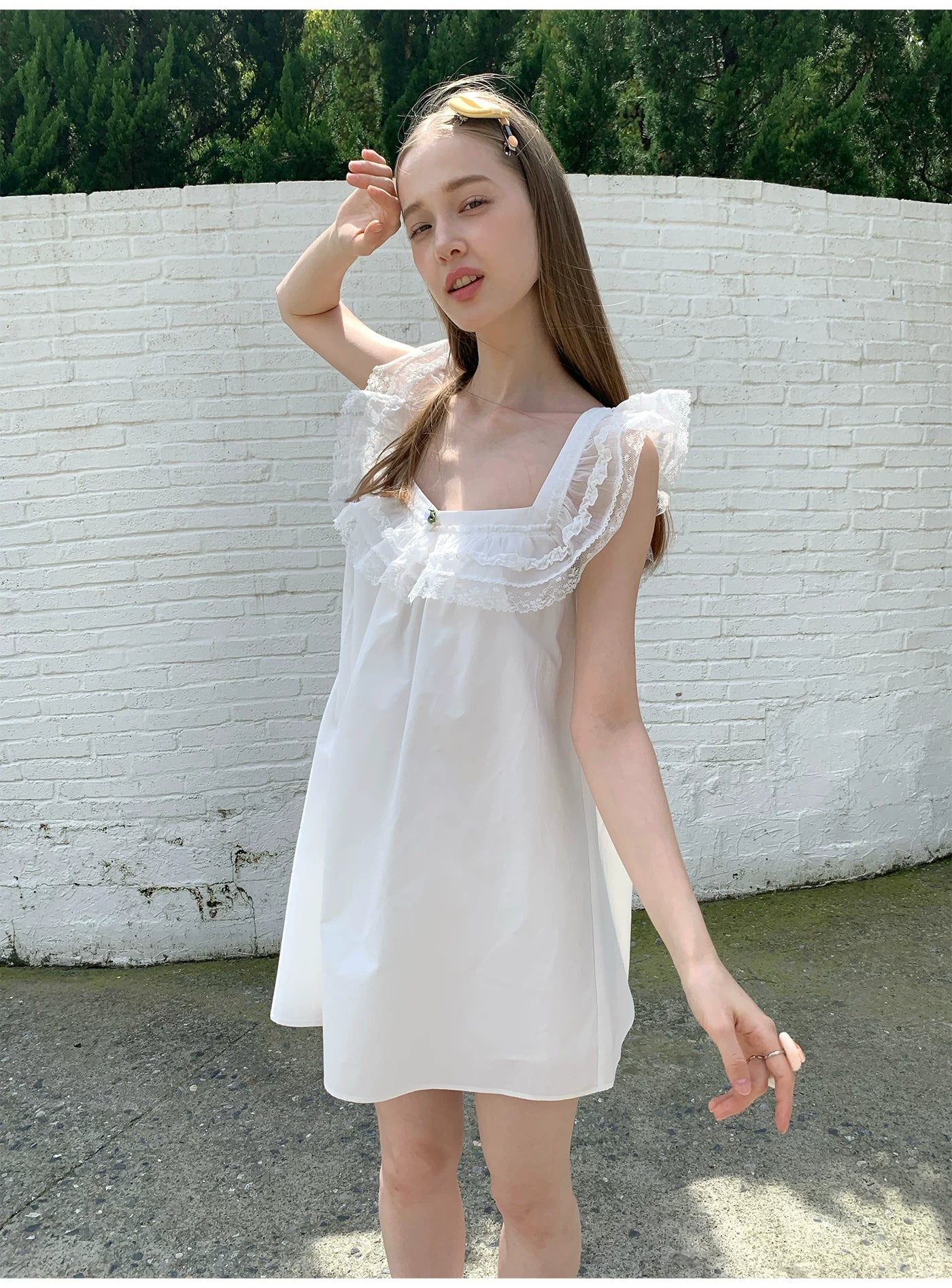 SOOMIE Floral Frill Sleeve Top