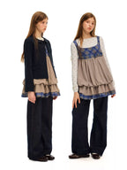 Plaid Layered Bubble Pinafore Dress