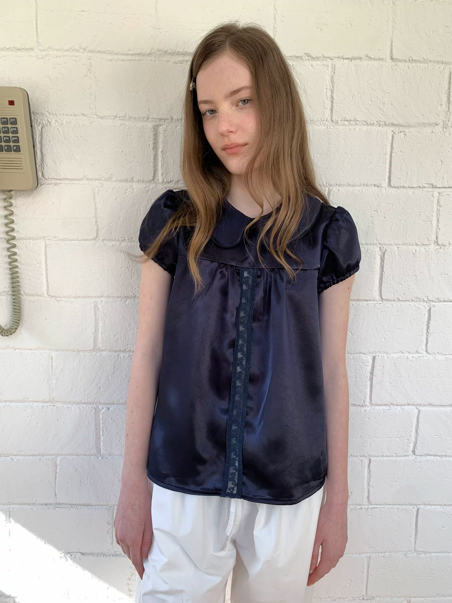 SOOMIE Lace Patchwork Babydoll Top