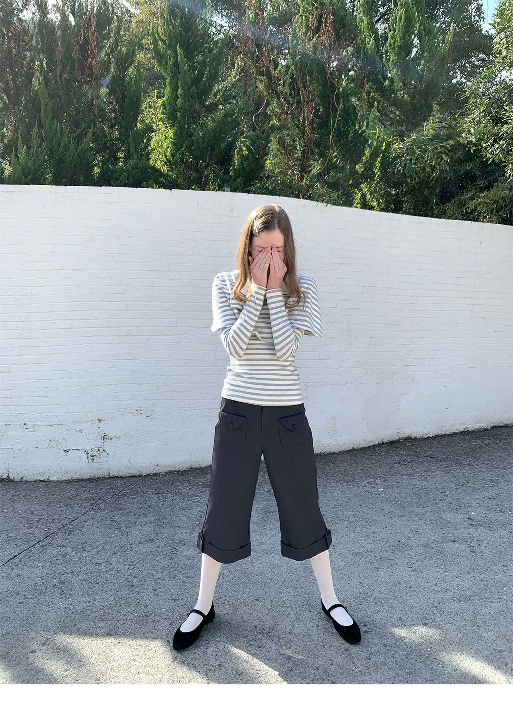 SOOMIE Low-Rise Wool Wide Pants