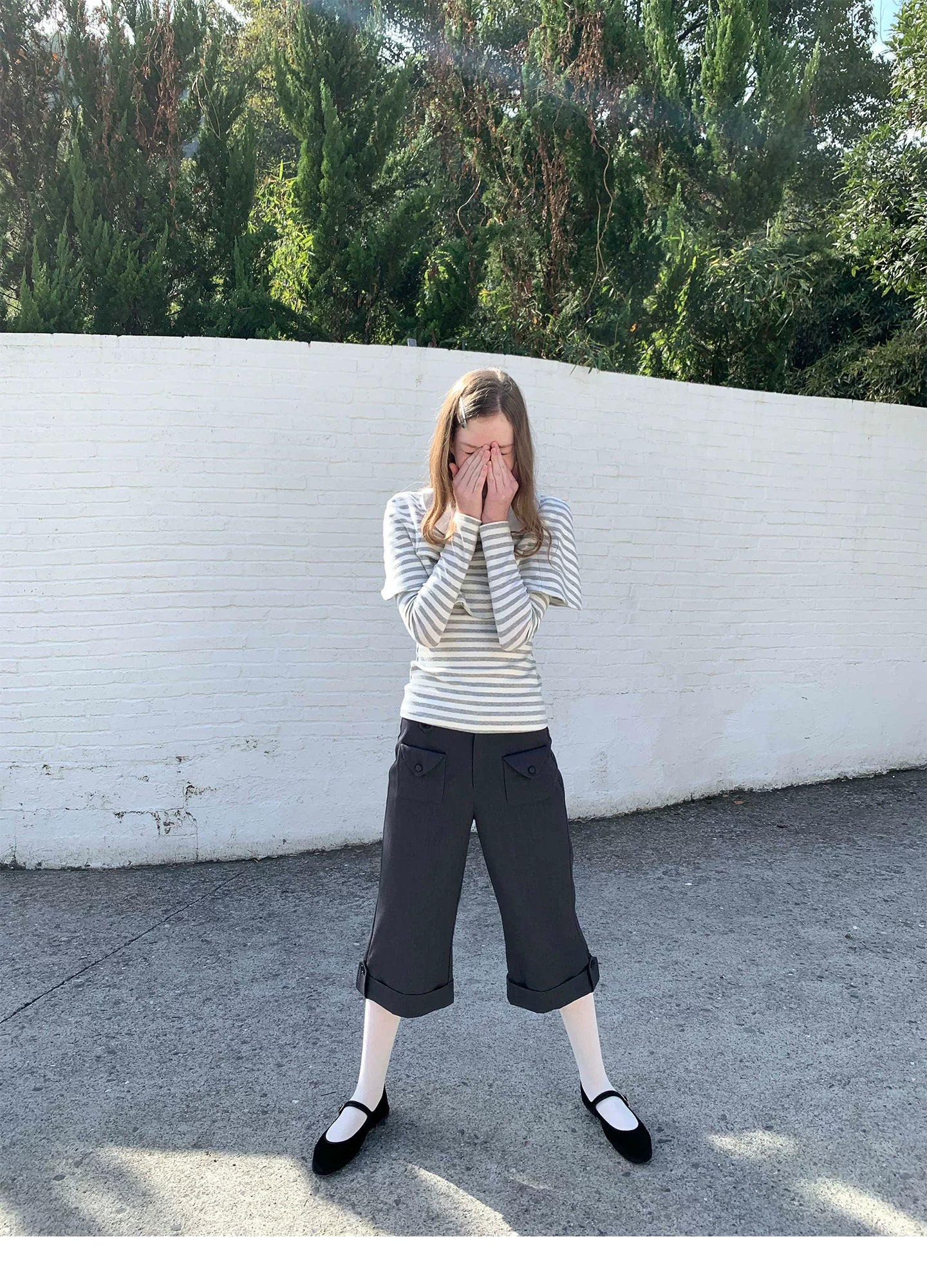 SOOMIE Low-Rise Wool Wide Pants