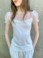 SOOMIE Floral Collar Knit Top