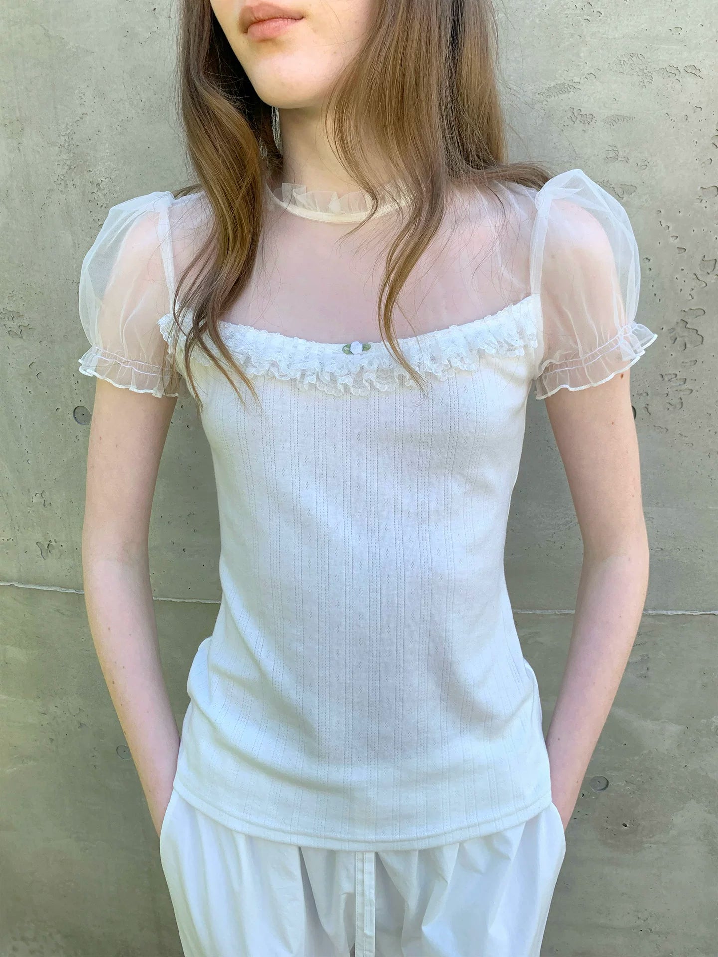 SOOMIE Floral Collar Knit Top