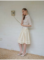 SOOMIE Ribbon Zip Midi Skirt