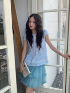 Lake Green Double-Layer Tulle Skirt