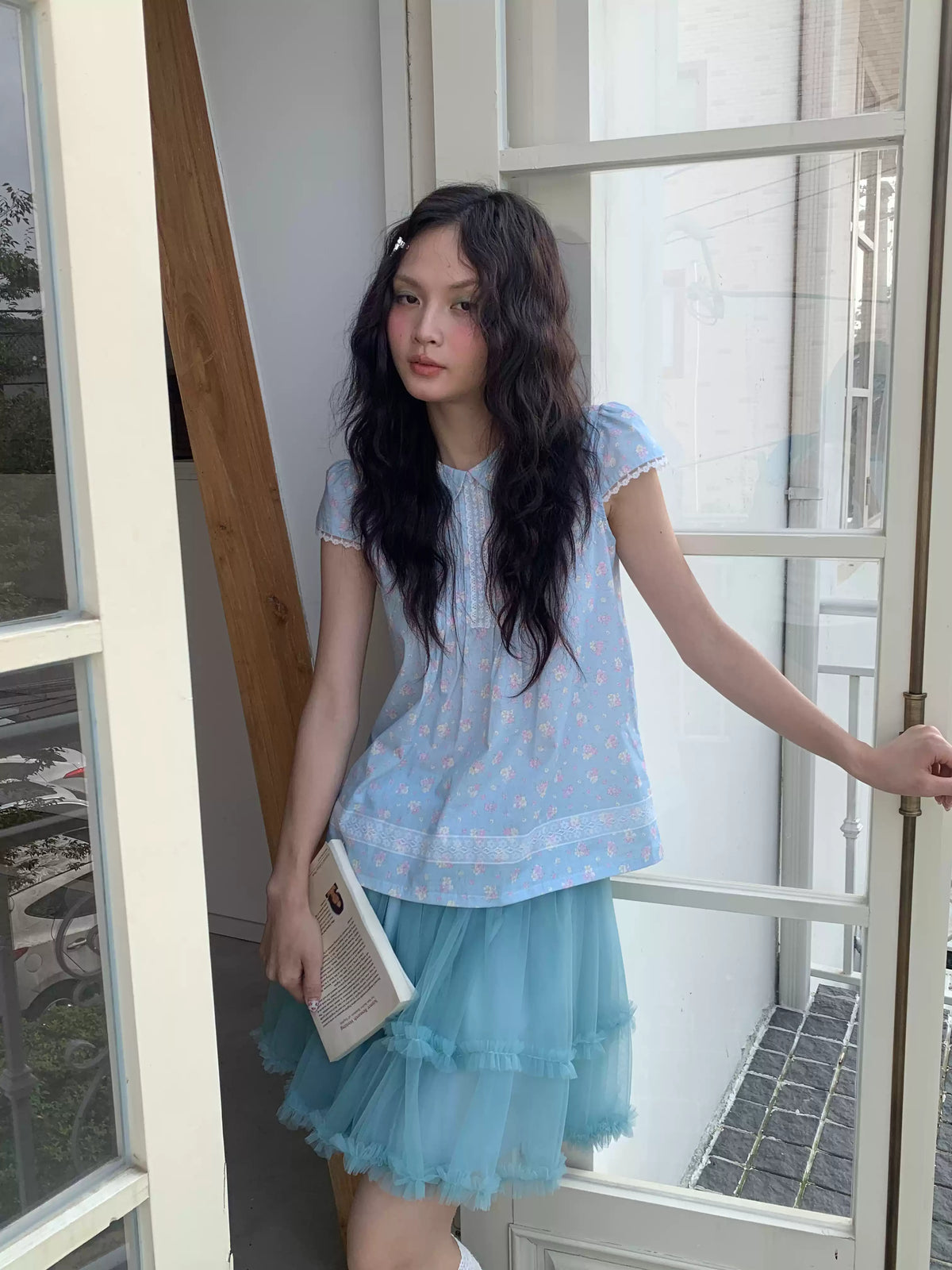 Lake Green Double-Layer Tulle Skirt