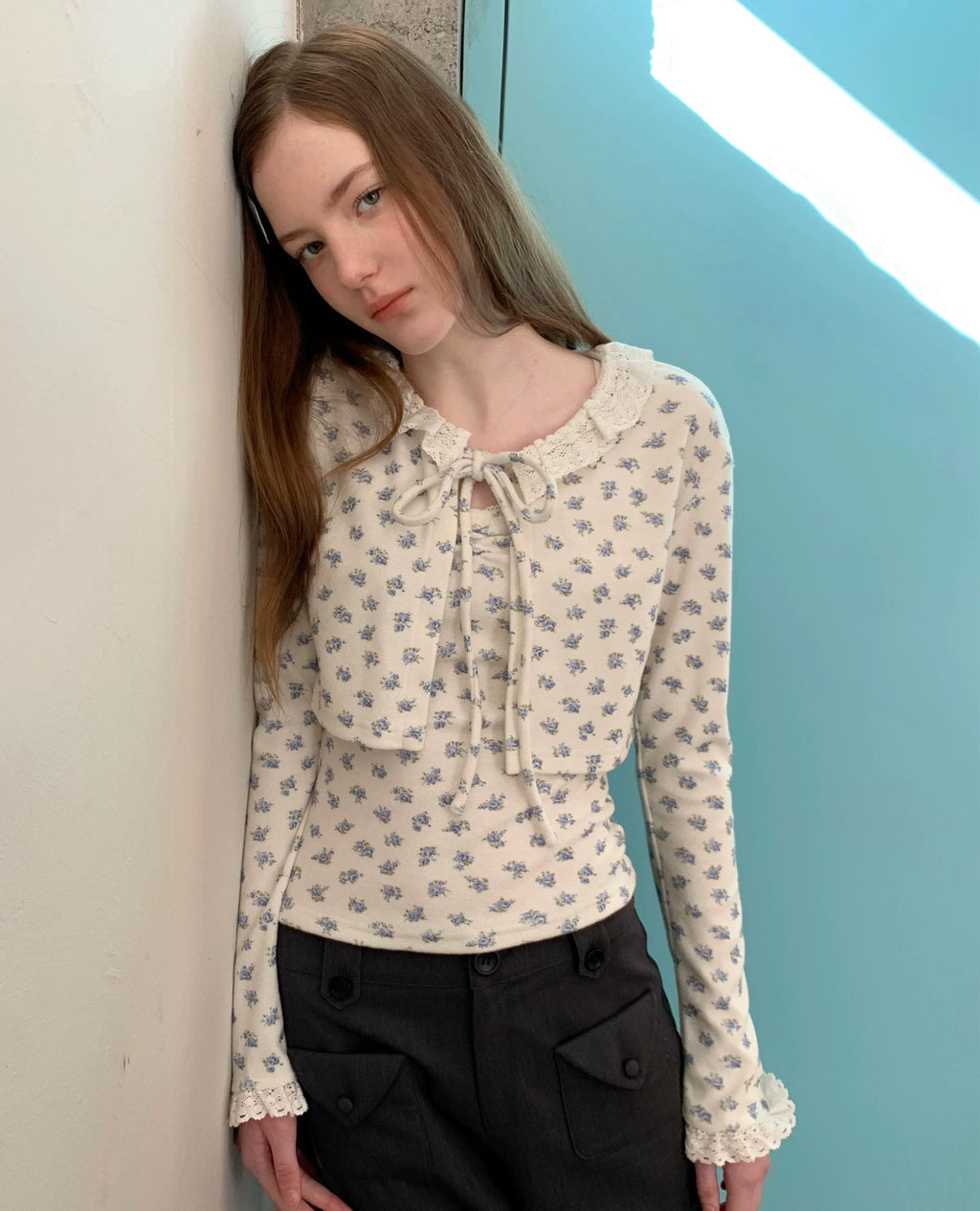 SOOMIE Floral Trim Camisole Top