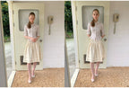 SOOMIE Ribbon Zip Midi Skirt
