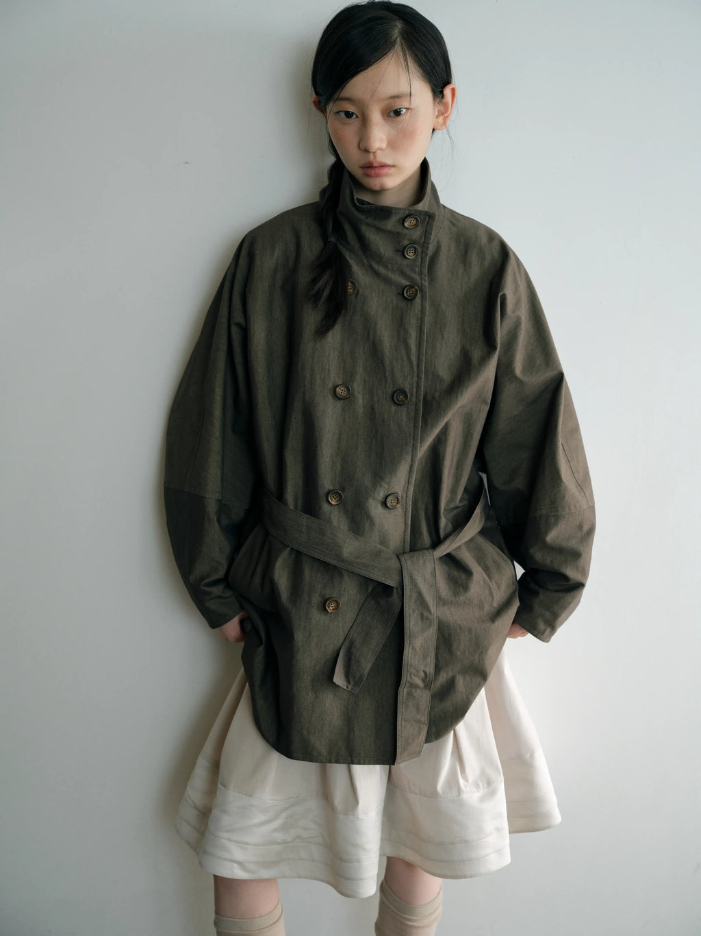 Vintage Double Breasted Belted Long Trench Coat