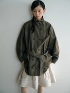 Vintage Double Breasted Belted Long Trench Coat