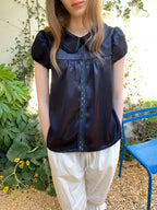 SOOMIE Lace Patchwork Babydoll Top