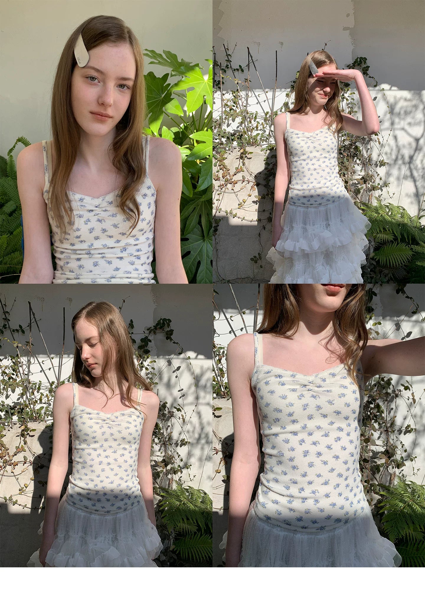 SOOMIE Floral Trim Camisole Top