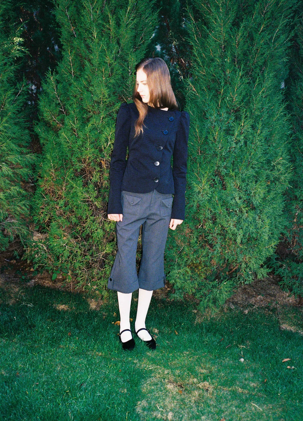 SOOMIE Low-Rise Wool Wide Pants