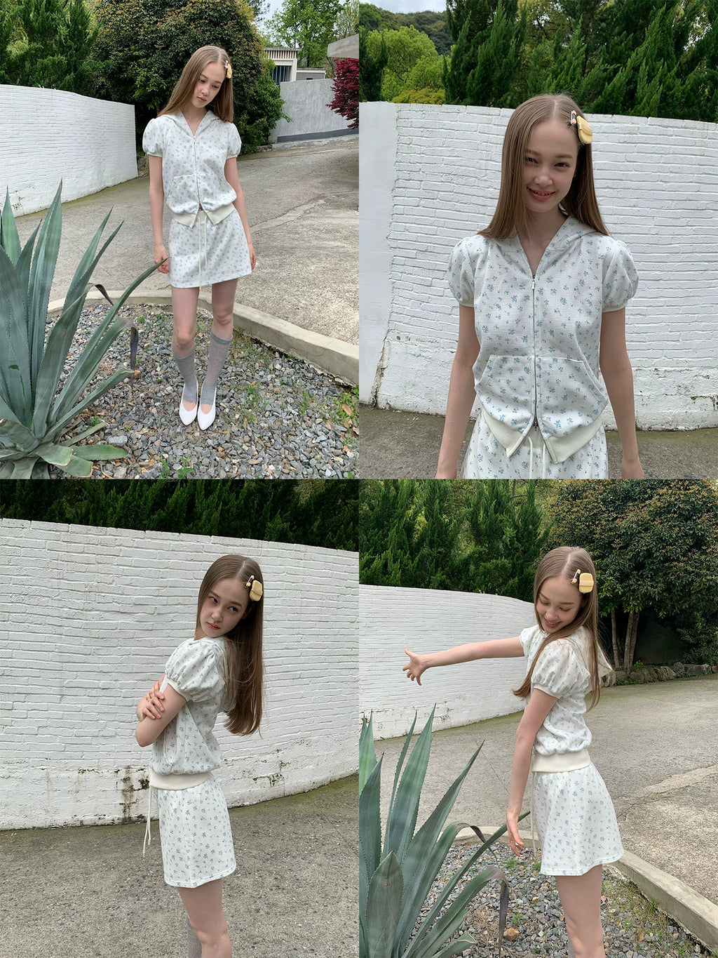SOOMIE Floral Puff Sleeve Blouse
