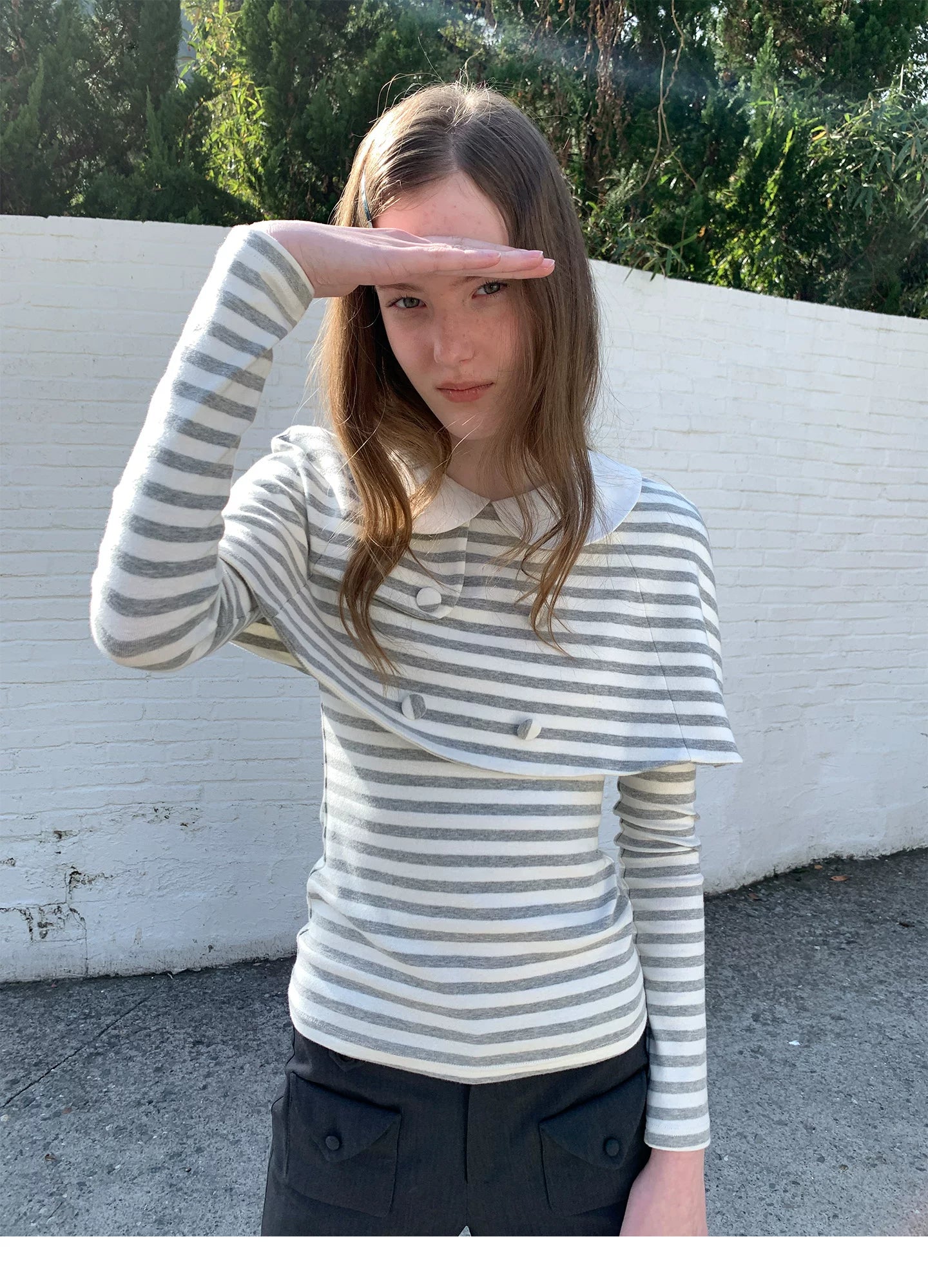 SOOMIE Stripe Babydoll Blouse