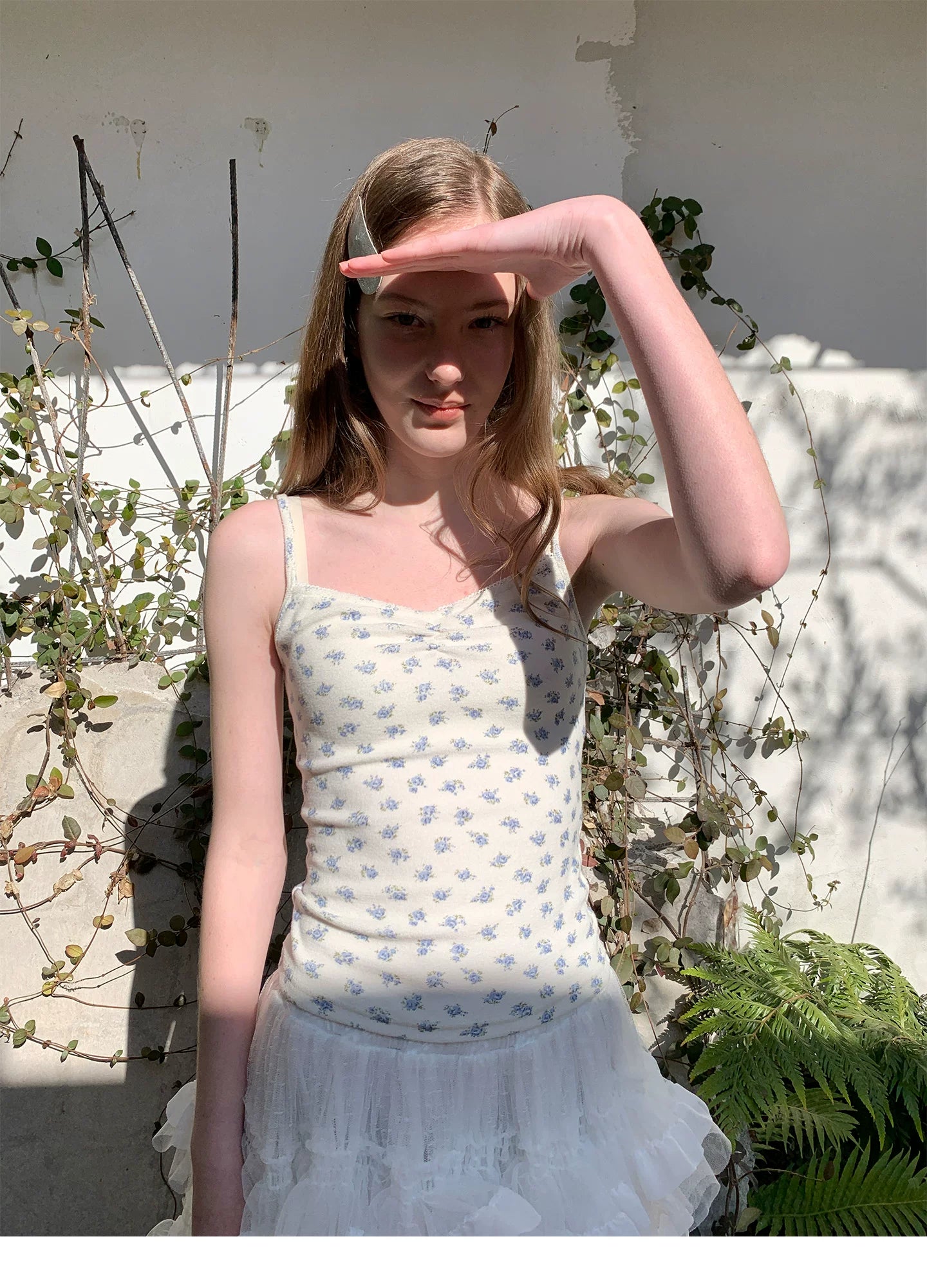 SOOMIE Floral Trim Camisole Top