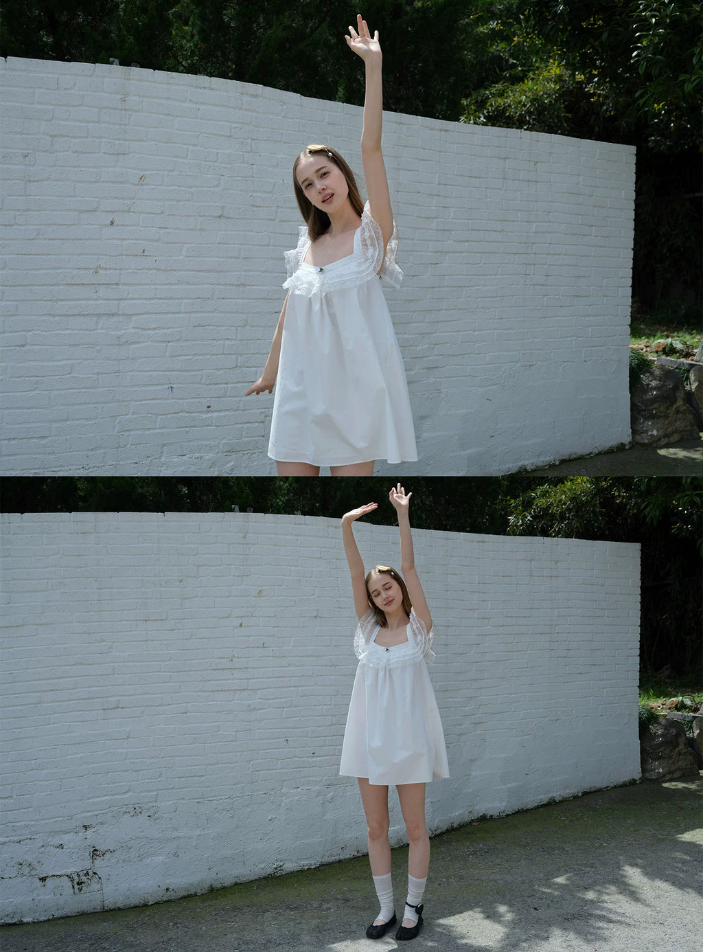 SOOMIE Floral Frill Sleeve Top