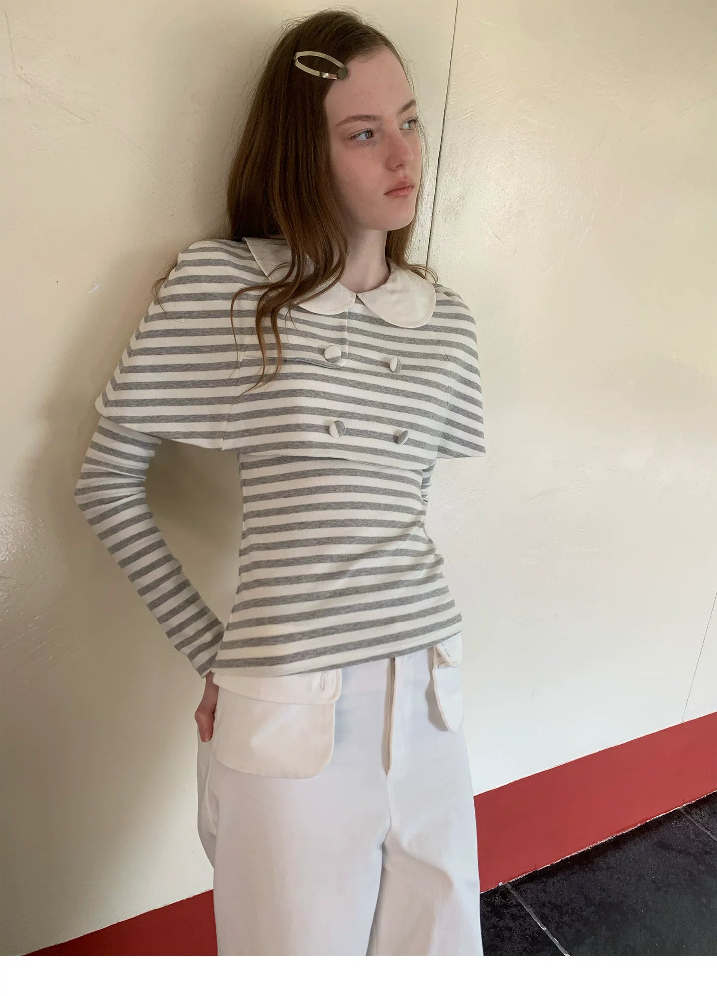 SOOMIE Stripe Babydoll Blouse