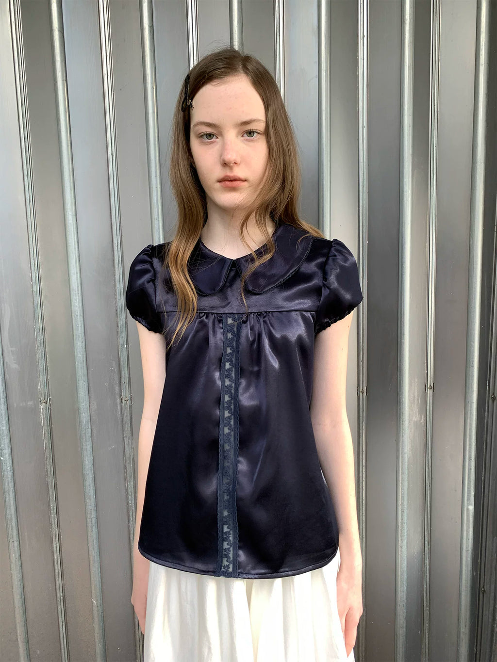 SOOMIE Lace Patchwork Babydoll Top