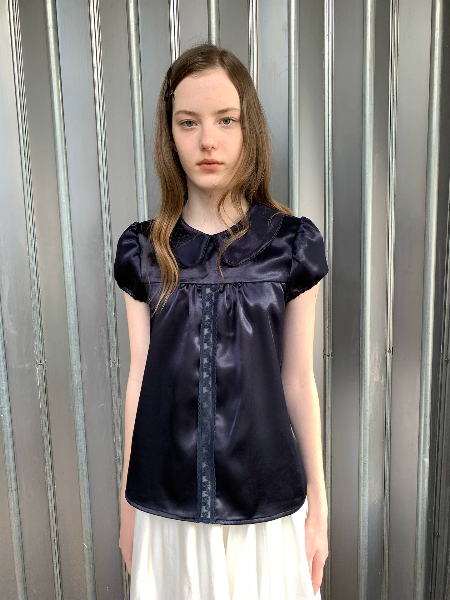 SOOMIE Lace Patchwork Babydoll Top