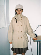 Vintage Double Breasted Belted Long Trench Coat