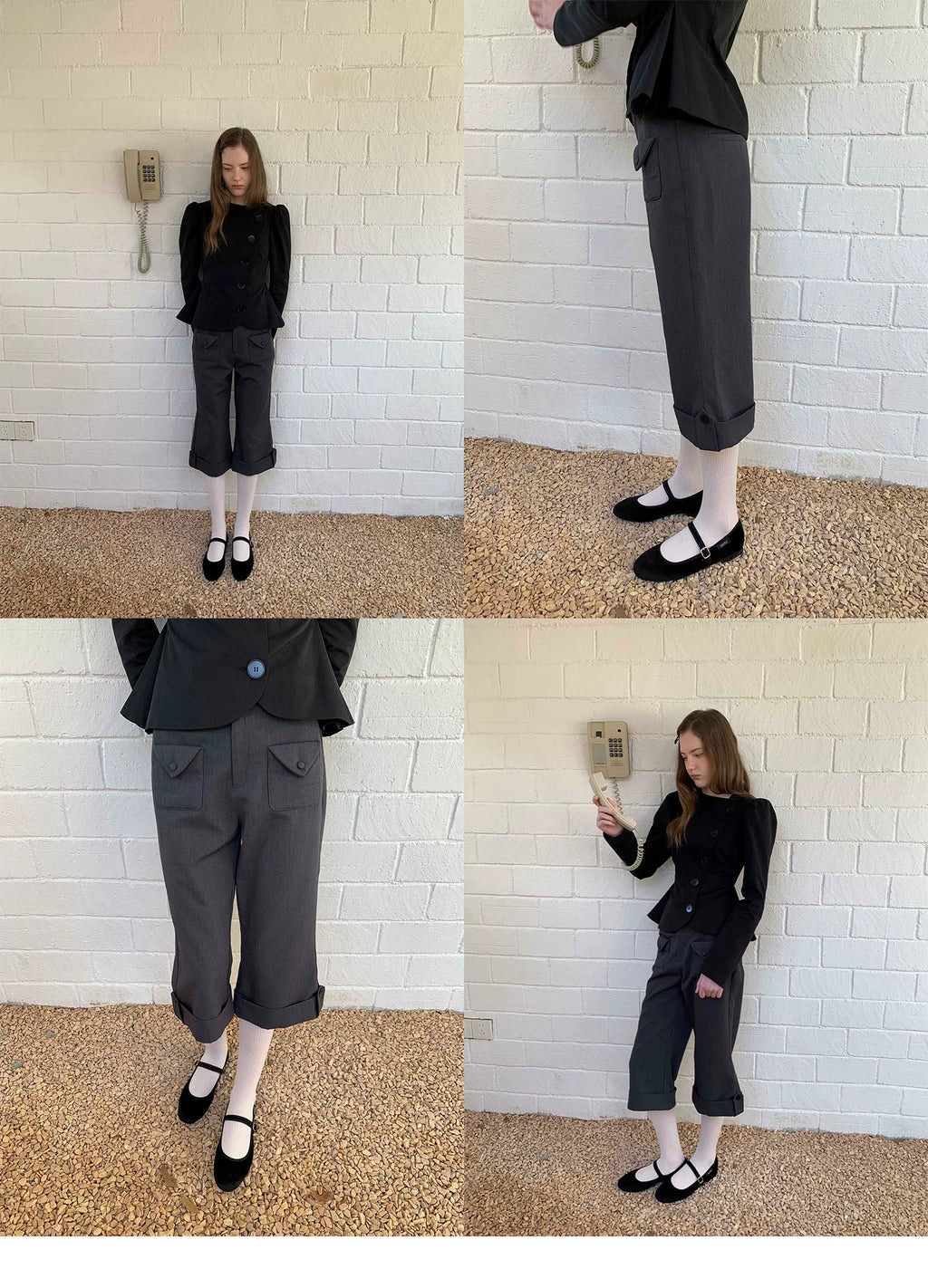 SOOMIE Low-Rise Wool Wide Pants