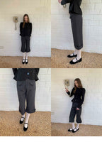SOOMIE Low-Rise Wool Wide Pants