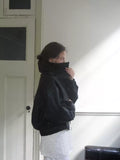 Misty Black Cropped Leather Zip Jacket