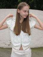 SOOMIE Floral Puff Sleeve Blouse
