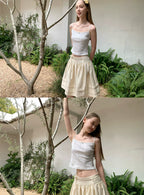 SOOMIE Ribbon Zip Midi Skirt