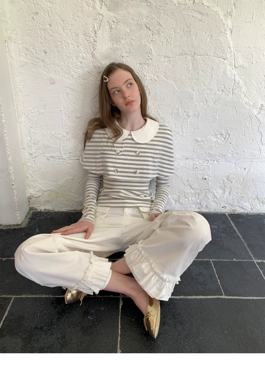 SOOMIE Stripe Babydoll Blouse