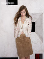 Suede-Effect Pocket Midi Skirt