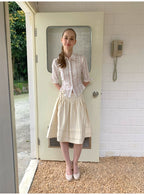 SOOMIE Ribbon Zip Midi Skirt