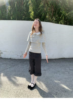 SOOMIE Stripe Babydoll Blouse