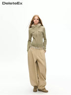 Fitted Cargo Pocket Hoodie with Fur