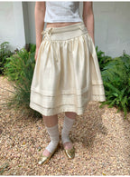 SOOMIE Ribbon Zip Midi Skirt