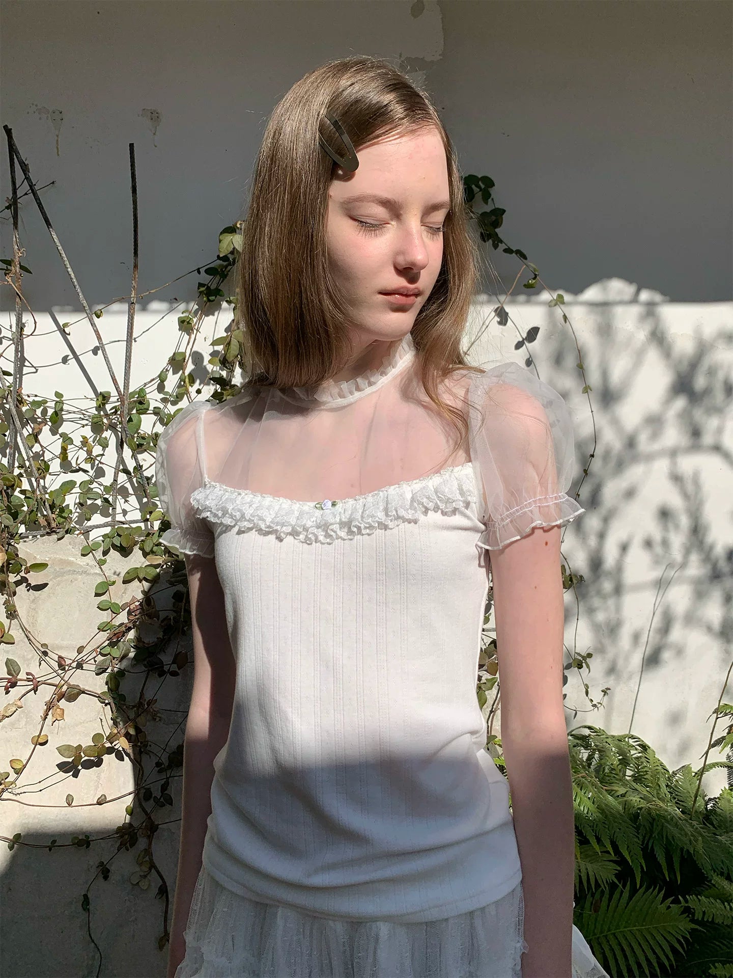 SOOMIE Floral Collar Knit Top