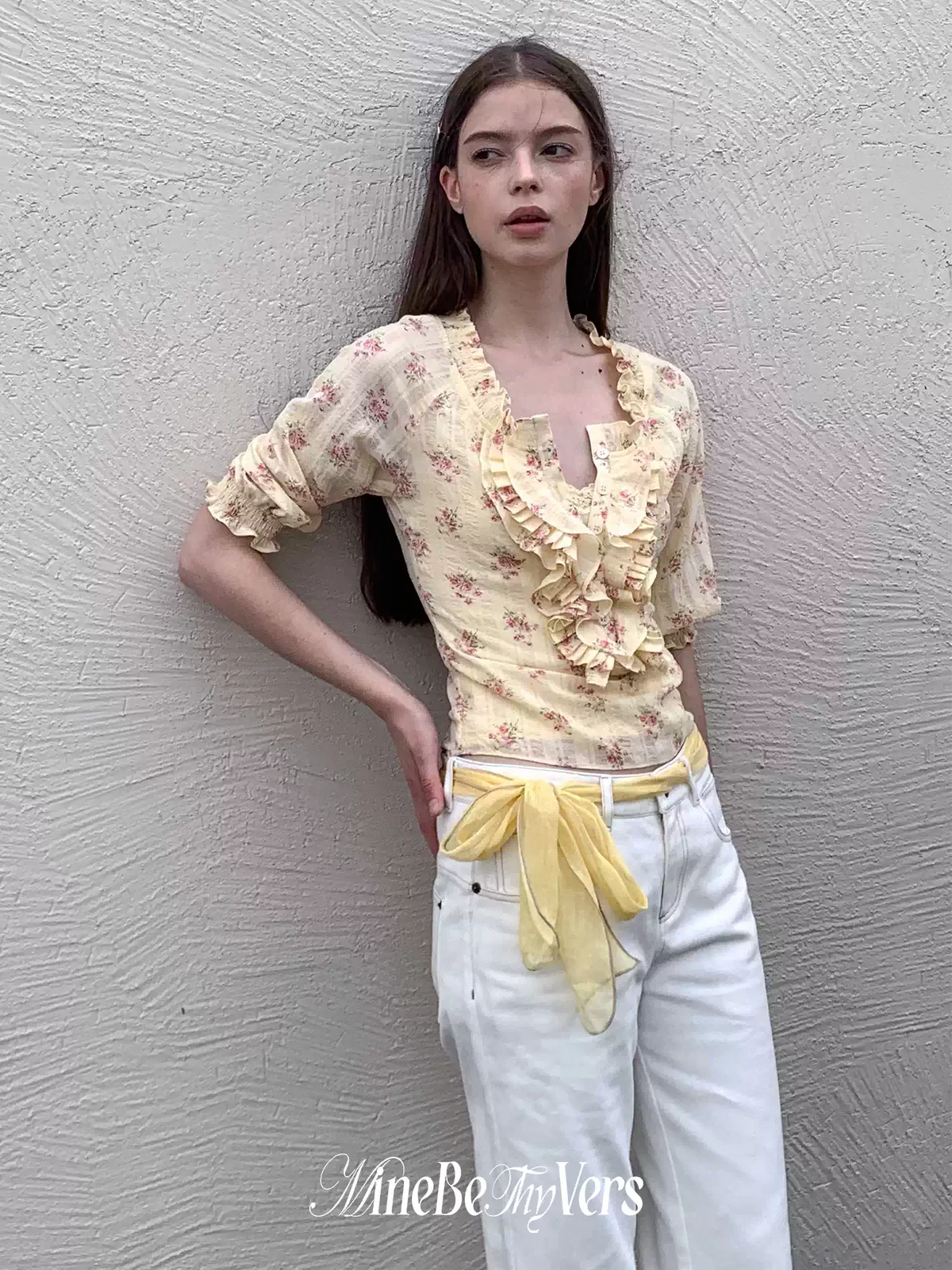 Yellow Floral Layered Blouse