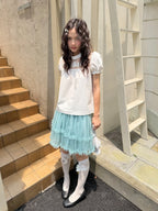 Lake Green Double-Layer Tulle Skirt