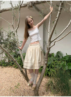SOOMIE Ribbon Zip Midi Skirt