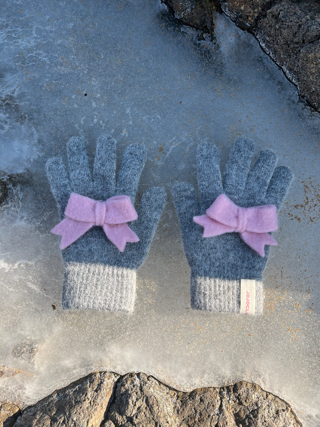JOJOclub Bow Knit Winter Gloves