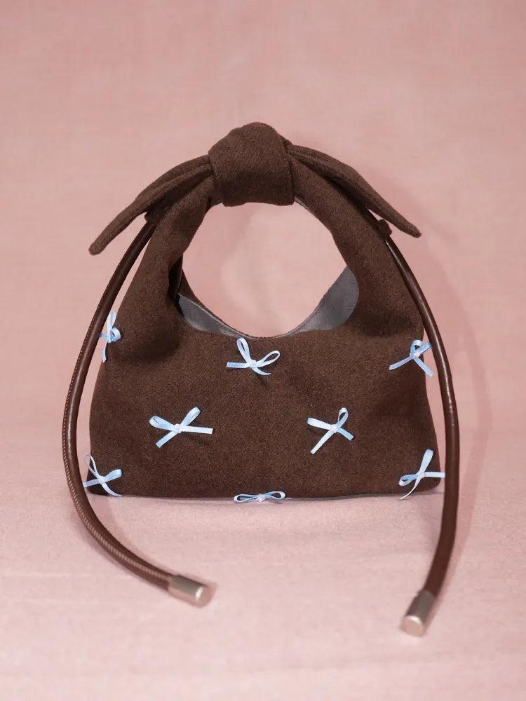 a big move Cute Bowknot Fluffy Shoulder Bag