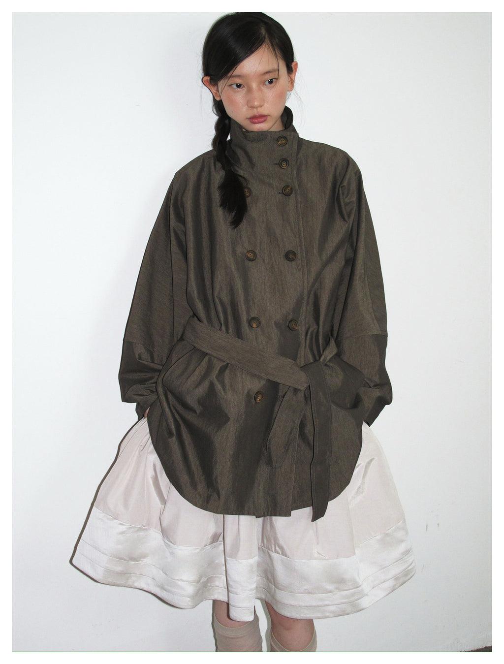 Vintage Double Breasted Belted Long Trench Coat