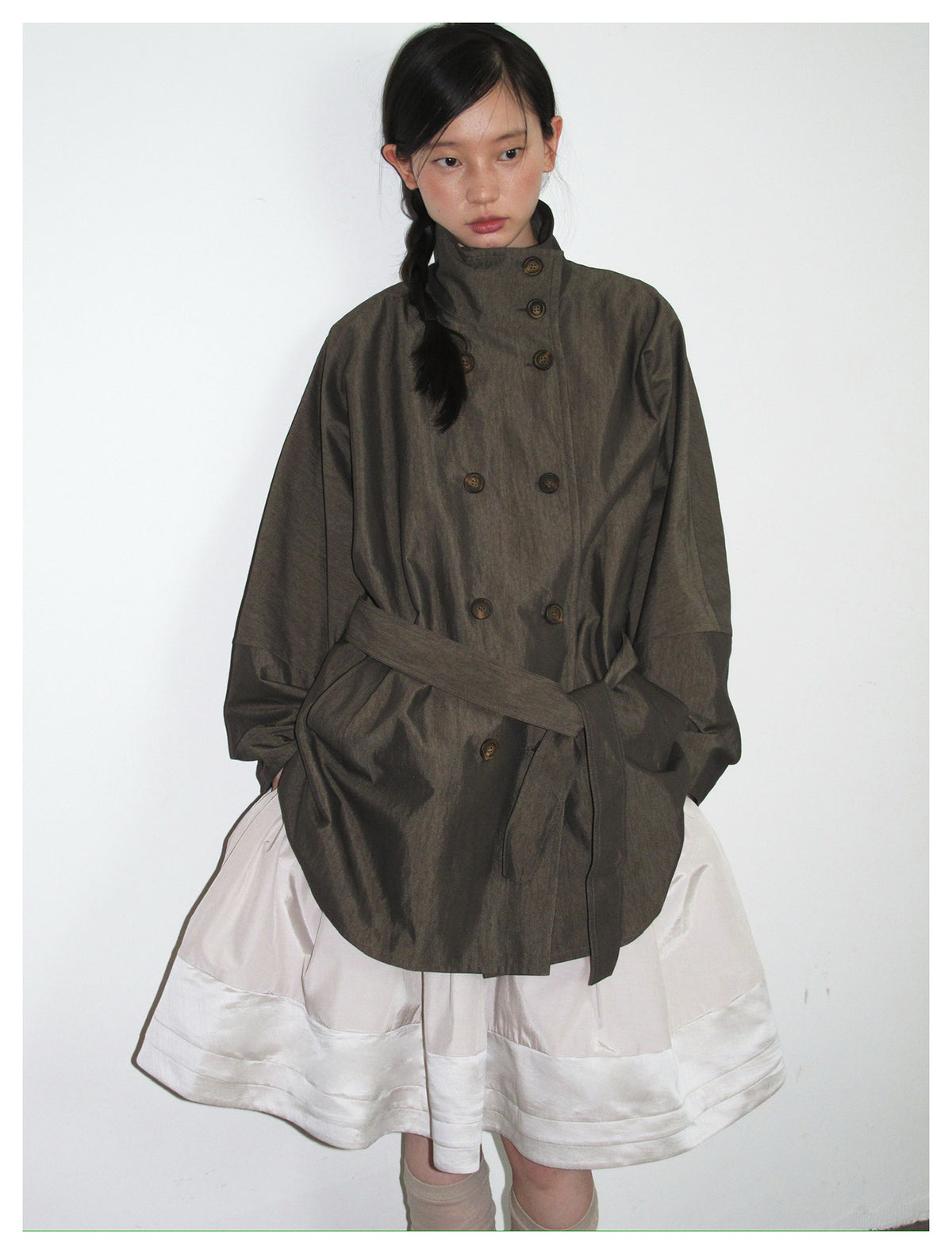 Vintage Double Breasted Belted Long Trench Coat