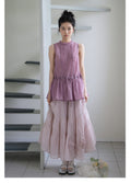 Sheer Floral Ruffle Maxi Skirt